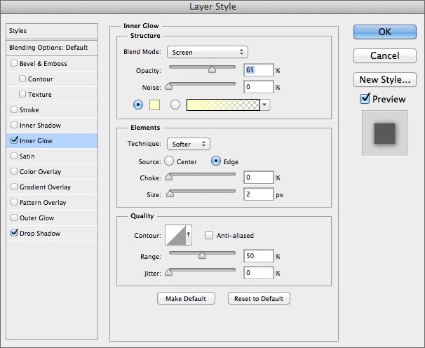 Layer Style Inner Glow